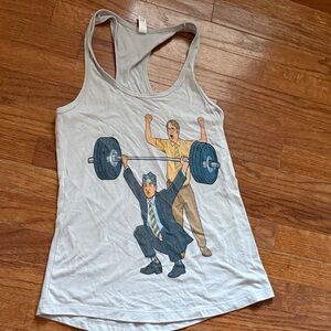 Barbell VooDoo The Office workout graphic Graphic gray Tank Top XS